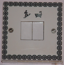 medium size picture of engraved 2 way light switch